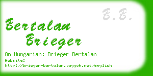 bertalan brieger business card